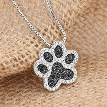 Rhinestone Dog Paw Necklace